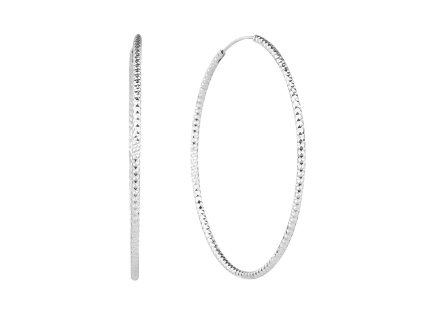 Stříbrné náušnice BROUŠENÉ KRUHY 60 mm