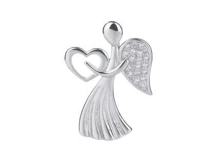 1701 1701 stribrny privesek andel se srdickem