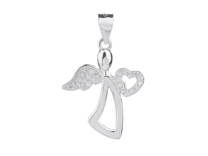 1710 1710 stribrny privesek andel se srdickem