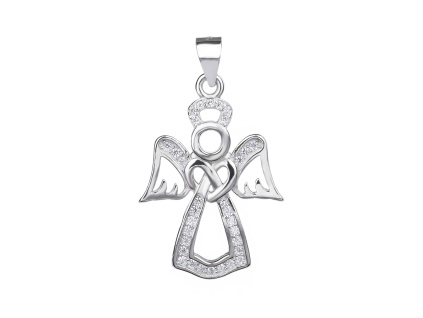 1716 1716 stribrny privesek andel se srdickem