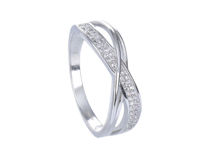 Stříbrný prsten ZÁŘIVÉ VLNKY (Velikost prstenu 64)