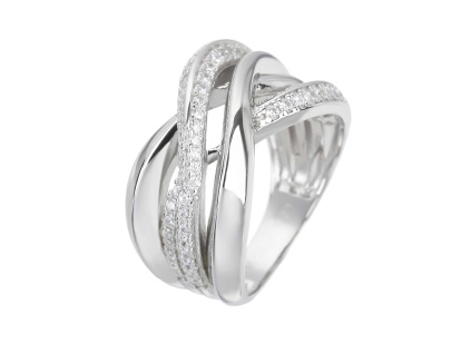 Stříbrný prsten ELEGANTNÍ VLNKY (Velikost prstenu 64)