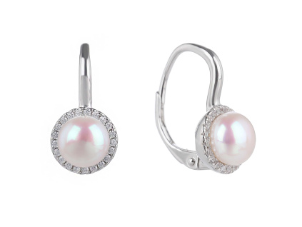 1764 1764 08282 stribrne nausnice klasicky patent ricni perla sperky bealio