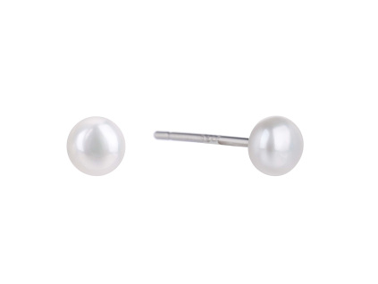 05659 stříbrné náušnice pecky puzeta říční perla minimalistické šperky BEALIO