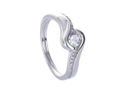 2049 stribrny prsten soliter vlnky velikost prstenu 60