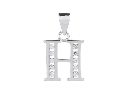 2172 stribrny privesek pismeno h se zirkony