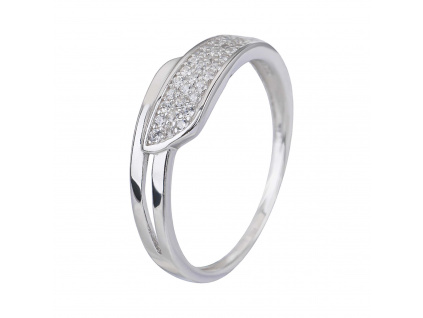 Stříbrný prsten ELEGANTNÍ bílý (Velikost prstenu 63)