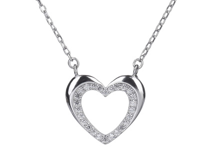 2253 stribrny nahrdelnik srdce delka retizku 40 5 cm