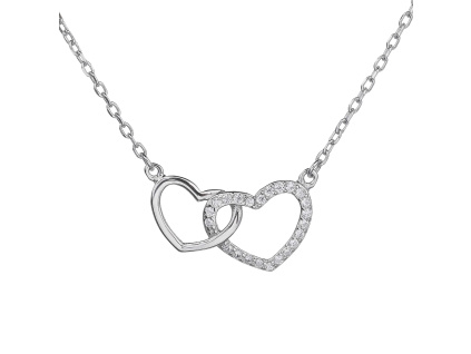 2262 stribrny nahrdelnik spojena srdicka delka retizku 42 5 cm