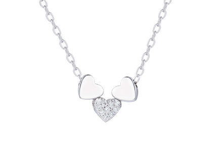 2265 stribrny nahrdelnik nezna srdicka delka retizku 45 5 cm