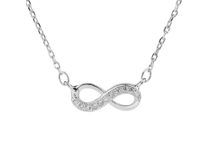 Stříbrný náhrdelník NEKONEČNO (Délka řetízku 45+5 cm)