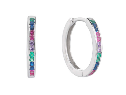 2292 2292 10271 stribrne nausnice krouzek kruhy barevne minimalisticke sperky bealio