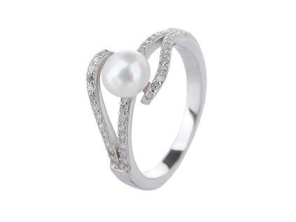 2385 stribrny prsten ricni perla vlnky velikost prstenu 62