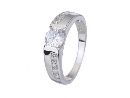 Stříbrný prsten SOLITÉR výrazný (Velikost prstenu 64)