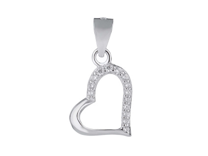 2460 2460 2460 stribrny privesek jemne srdce bile