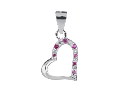 2466 2466 stribrny privesek jemne srdce rubinove