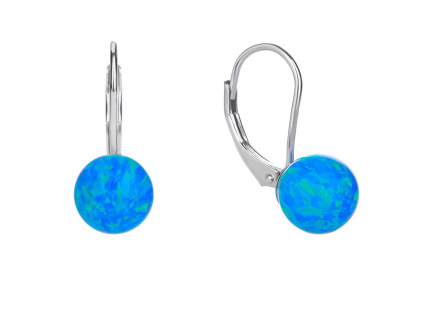 2613 3 2613 3 2613 3 stribrne nausnice kulicky 8 mm modry opal