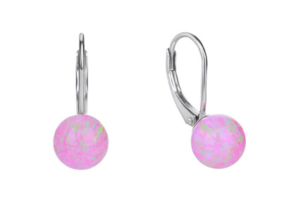 2625 2625 2625 stribrne nausnice kulicky 8 mm ruzovy opal