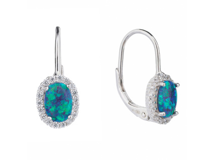 2658 stribrne nausnice kralovske zeleny opal