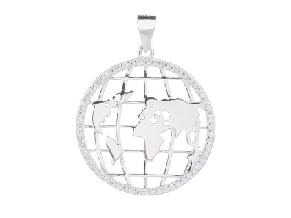 2670 2670 2670 stribrny privesek planeta zeme
