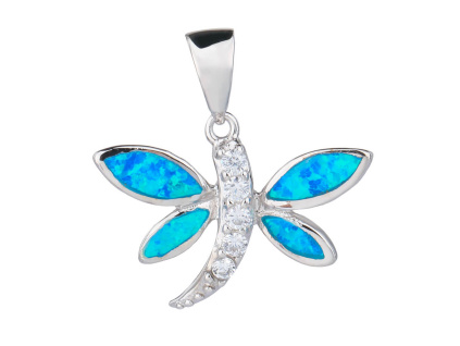 2772 stribrny privesek vazka modry opal