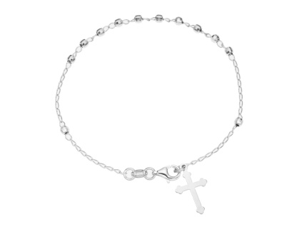 Stříbrný náramek DESÁTEK růženec (Délka náramku 18 cm)