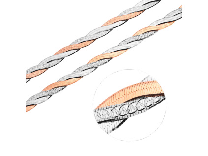 2976 stribrny nahrdelnik pleteny 6 mm bicolor delka retizku 50 cm