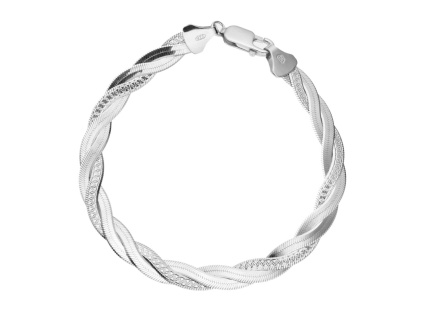 2979 1 stribrny naramek pleteny 6 mm delka naramku 19 cm