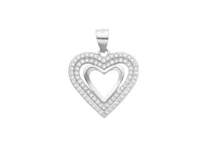 300 2 stribrny privesek srdce