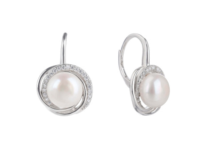 3003 3003 10115 stribrne nausnice klasicky patent ricni perla sperky bealio