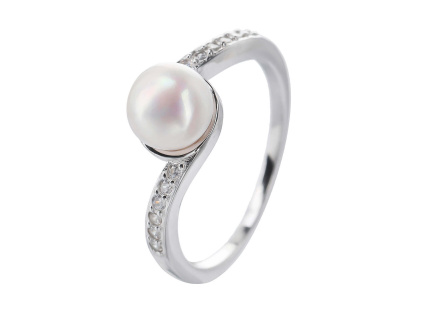 3012 stribrny prsten perla vlnky velikost prstenu 62