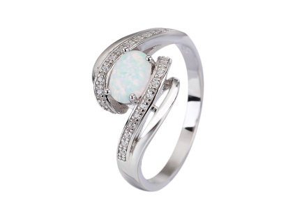 3039 stribrny prsten vlnky bily opal velikost prstenu 61