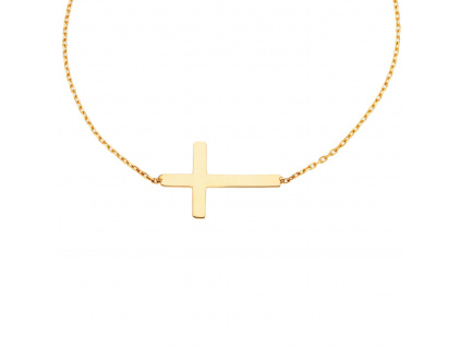 Zlatý náhrdelník KŘÍŽ  AU 585/1000