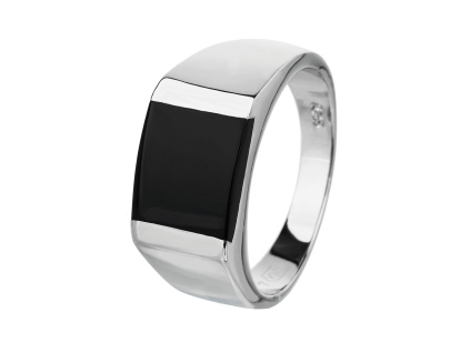 3190 06456 stribrny prsten pecetni klasik kamen cerny onyx synteticky sperky bealio