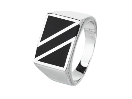 3199 06457 stribrny prsten pecetni blesk kamen cerny onyx synteticky sperky bealio