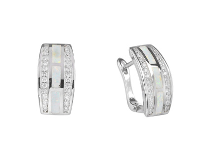 3237 3237 08597 stribrne nausnice francouzsky patent recke bily opal sperky bealio