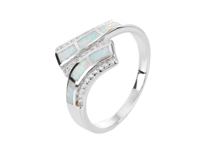3264 stribrny prsten recky bily opal velikost prstenu 64