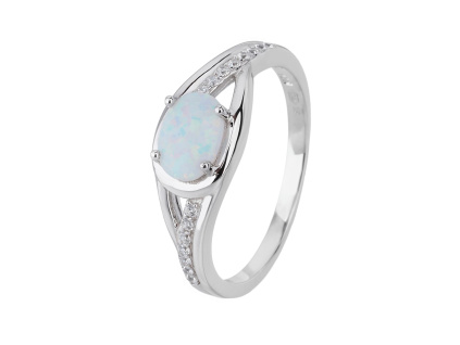 3285 stribrny prsten slza bily opal velikost prstenu 66