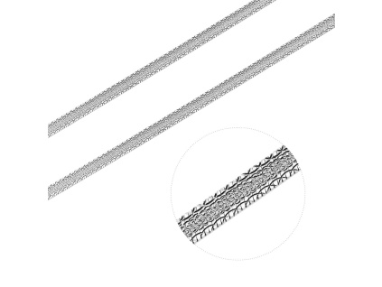 3306 stribrny nahrdelnik plochy trpytivy delka retizku 45 cm