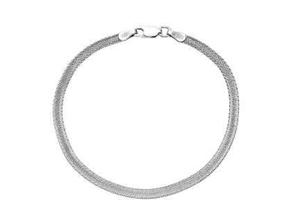 3309 1 stribrny naramek plochy trpytivy delka naramku 18 cm