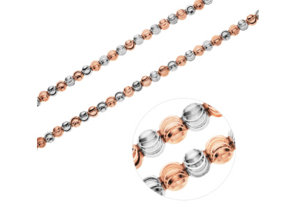 Stříbrný náhrdelník MĚSÍČNÍ 5 mm ROSE (Délka řetízku 42+3 cm)