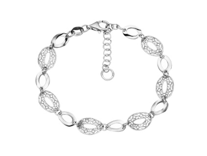 3345 1 stribrny naramek filigran oval 8 mm delka naramku 17 3 cm