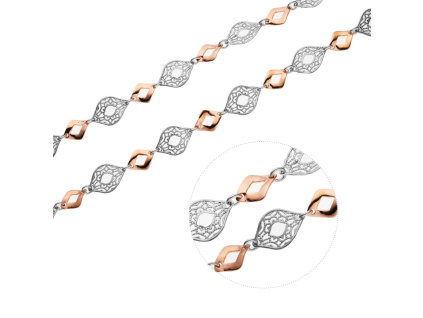 3351 stribrny nahrdelnik filigran romb rose delka retizku 42 3 cm