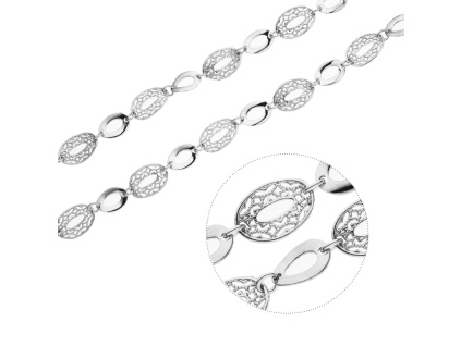 Stříbrný náhrdelník FILIGRÁN ovál (Délka řetízku 42+3 cm)