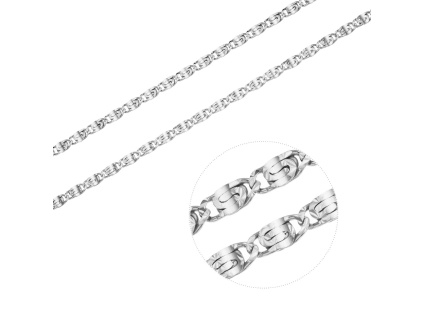 Stříbrný náhrdelník VALENTÝNKA twist (Délka řetízku 45 cm)