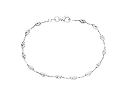 Stříbrný náramek OVÁLKY MĚSÍČNÍ brus DOUBLE (Délka náramku 19 cm)