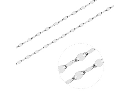 3408 1 stribrny nahrdelnik anker kavove zrno delka retizku 50 cm