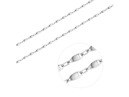 3414 stribrny nahrdelnik zrcatka vlnky delka retizku 50 cm