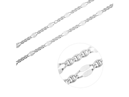 3420 stribrny nahrdelnik kavove zrno 3 1 zdobene 01 delka retizku 50 cm