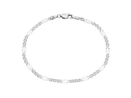 Stříbrný náramek KÁVOVÉ ZRNO 3+1 zdobené 01 (Délka náramku 20 cm)